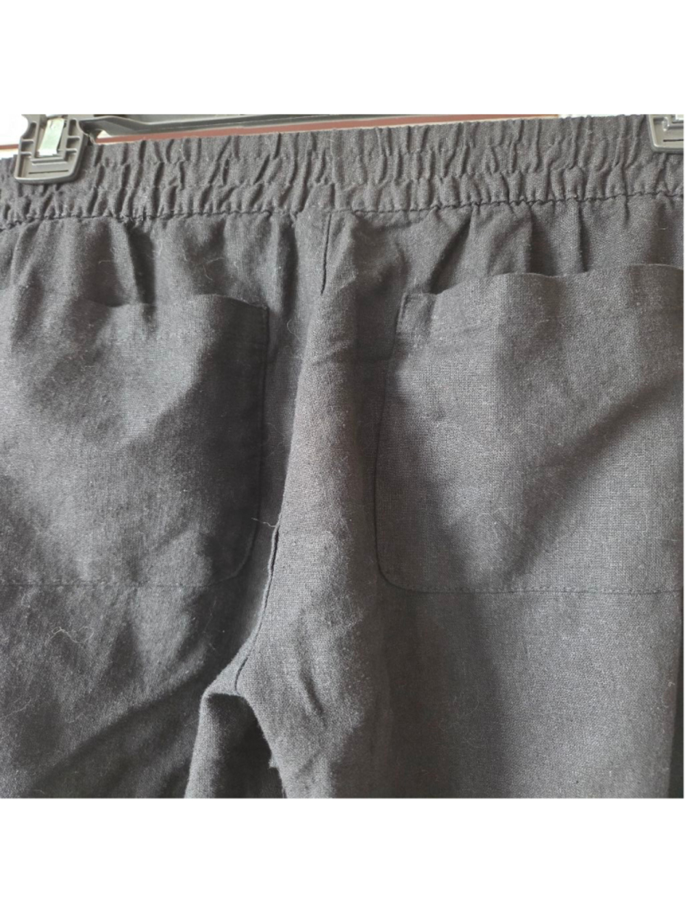 Women's Old Navy Wide Leg Linen Blend Pants in Black, Size S - Picture 8 of 13